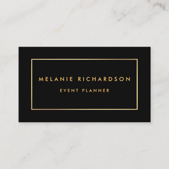 Modern minimalistisk Professionell Elegant Guld Bl Visitkort (Framsida)