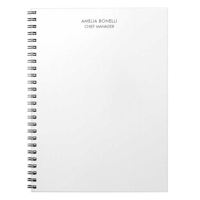Modern Minimalistisk Professionell Enkel Ren Anteckningsbok (Framsidan)