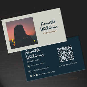 Modern minimalistisk professionell fotograf visitkort