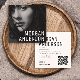 Modern, minimalistisk Professionell, fotot, QR-kod Fyrkantigt Visitkort