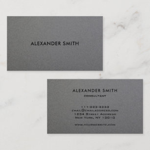 Modern minimalistisk professionell grå metallstil visitkort