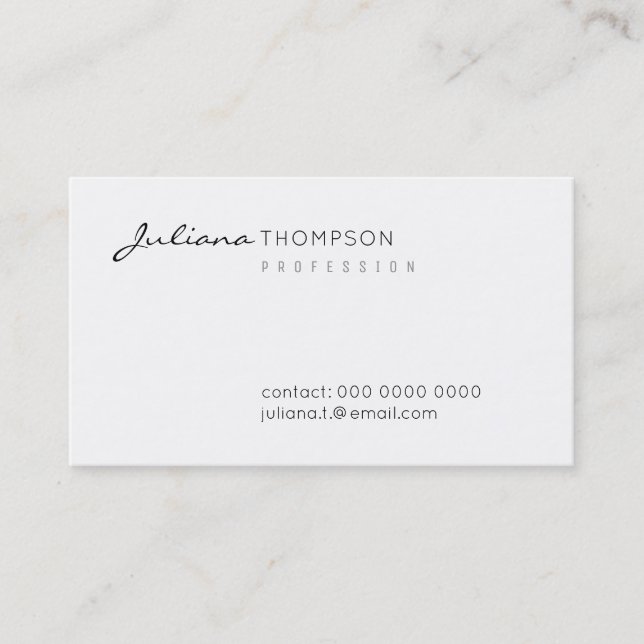 modern, minimalistisk professionell kvinna visitkort (Framsida)