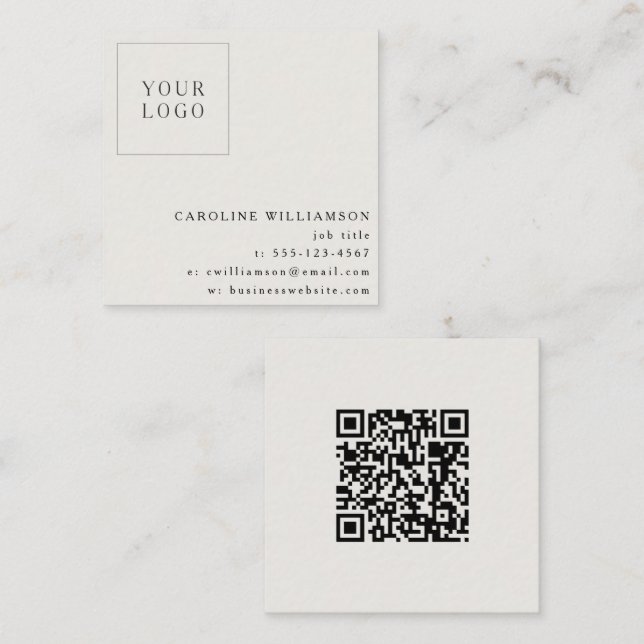 Modern minimalistisk professionell logotyp Cloud W Fyrkantigt Visitkort (Fram/baksida)