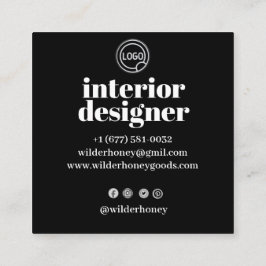 Modern minimalistisk professionell logotyp fyrkant fyrkantigt visitkort