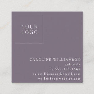 Modern minimalistisk professionell logotyp plommon fyrkantigt visitkort