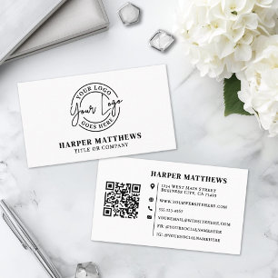 Modern Minimalistisk Professionell Logotyp QR-kod Visitkort