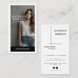 Modern minimalistisk professionell modefotograferi visitkort