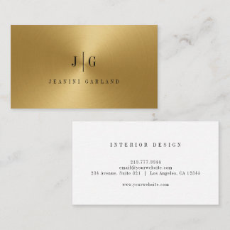Modern minimalistisk professionell monogram guld Visitkort