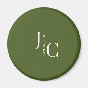 Modern Minimalistisk Professionell Monogram Moss-G Magnet