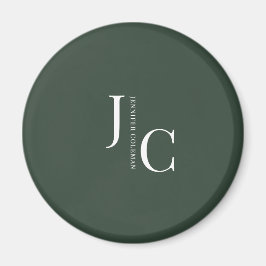 Modern Minimalistisk Professionell, Mörk grönt Magnet