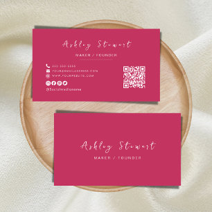 Modern Minimalistisk Professionell Qr-kod för Shoc Visitkort