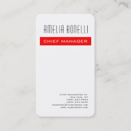 Modern minimalistisk Professionell - röd vit Visitkort