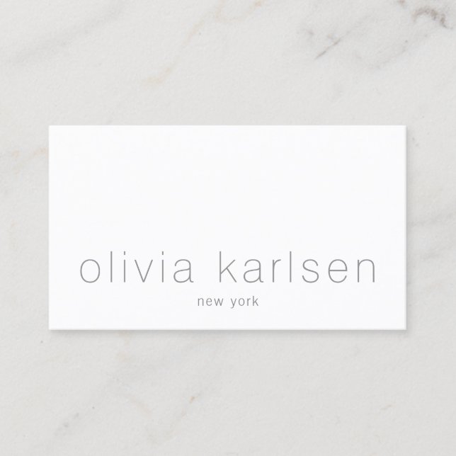 Modern minimalistisk Professionell vit Visitkort (Framsida)