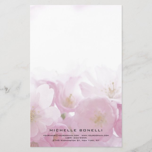 Modern minimalistisk professionella blommor femini brevpapper (Framsida)