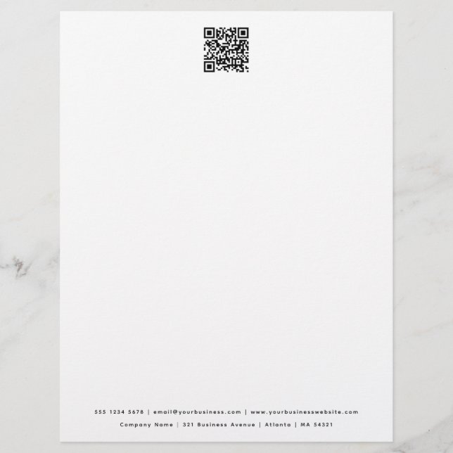 Modern Minimalistisk QR-kod, affärsbrev Brevhuvud (Framsida)