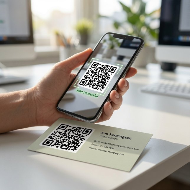 Modern minimalistisk QR-kod anpassad  Visitkort (Skapare uppladdad)