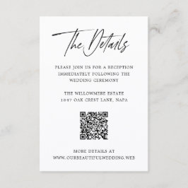 Modern Minimalistisk QR-kod Bröllop Tilläggskort