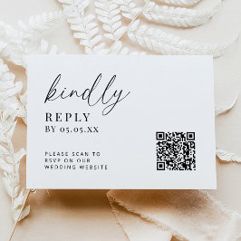 Modern minimalistisk QR-kod för Bröllop besvarar g Tilläggskort