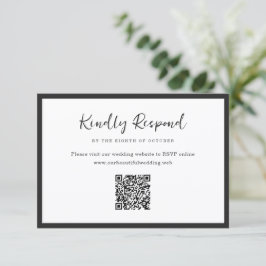 Modern minimalistisk QR-kod för bröllop OSA Kort