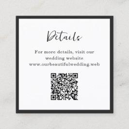Modern minimalistisk QR-kod för bröllop Tilläggskort