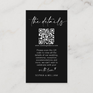 Modern Minimalistisk QR-kod för Bröllop Tilläggskort