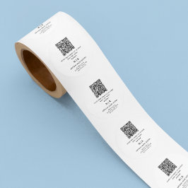 Modern Minimalistisk QR-kod för Företag Runt Klistermärke