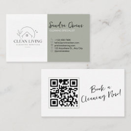 Modern Minimalistisk QR-kod för städtjänster Visitkort