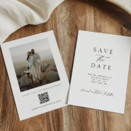 Modern minimalistisk QR-kod Foto Bröllop Spara Datumet