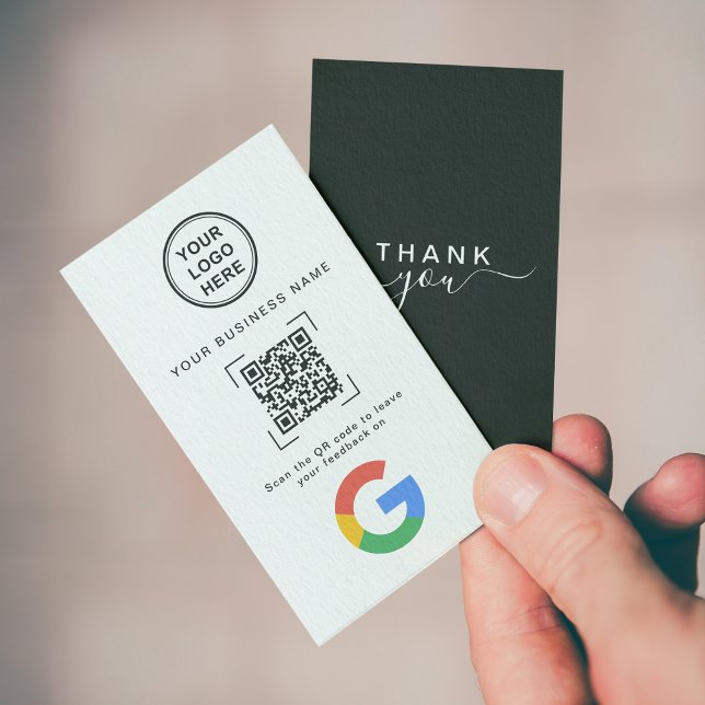 Modern Minimalistisk QR-kod Google-recension Visitkort (Skapare uppladdad)