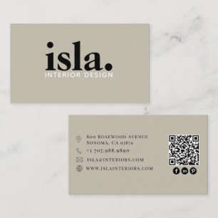 Modern minimalistisk QR-kod inredningsdesigner Visitkort