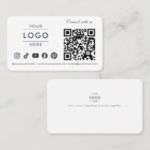 Modern Minimalistisk QR-kod Logotyp för Sociala Me Visitkort