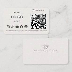 Modern Minimalistisk QR-kod Logotyp för Sociala Me Visitkort