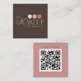 Modern Minimalistisk QR-kod Sminkartist Fyrkantigt Visitkort