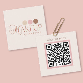 Modern Minimalistisk QR-kod Sminkartist Fyrkantigt Visitkort