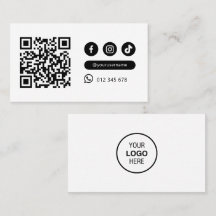 Modern minimalistisk QR-kod Social Media Black Whi