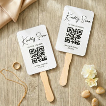 Modern minimalistisk QR-kod vigselmeny