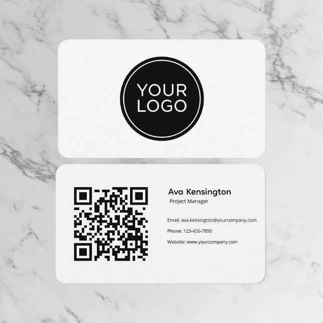 Modern Minimalistisk QR-kod Visitkort (Skapare uppladdad)