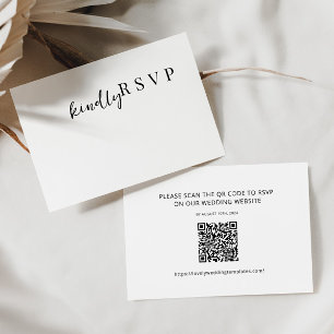 Modern minimalistisk QR-kodkort för Bröllop OSA QR Anteckningskort