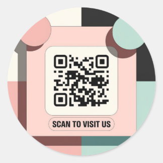 Modern minimalistisk QR-kodmärkning för företag - Runt Klistermärke