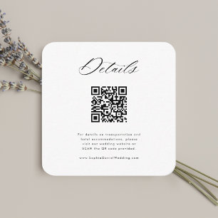 Modern minimalistisk QR-kodmonogram bröllopsdetalj Tilläggskort