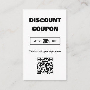 Modern minimalistisk QR-kodrabatt Visitkort