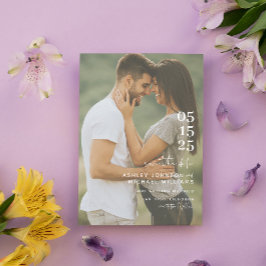 Modern minimalistisk QR-kodskript Bröllop Spara Datumet