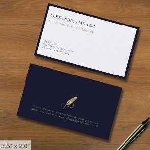 Modern minimalistisk Quill-Logotyp Visitkort
