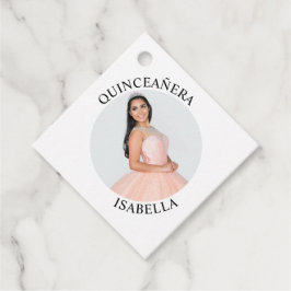Modern minimalistisk Quinceañera-foto Gåvor Etiketter