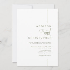 Modern Minimalistisk radskript QR-kod Bröllop Inbjudningar