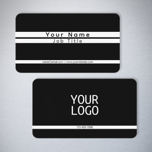 Modern minimalistisk Rand Black & White Visitkort