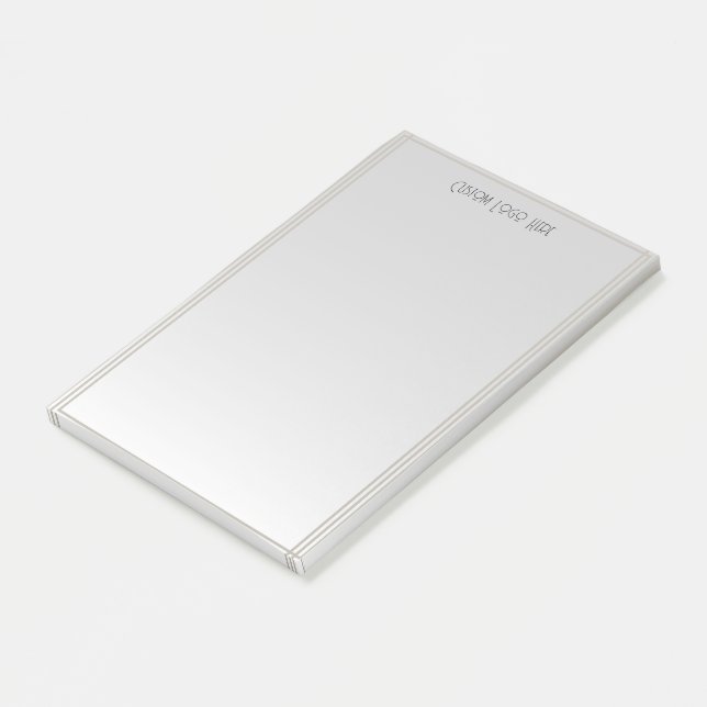 Modern minimalistisk Rand Grått-gradient Post-it Block (Vinklad)