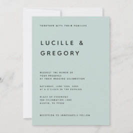 Modern Minimalistisk Redaktionell Versal Seafoam Inbjudningar