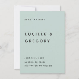 Modern Minimalistisk Redaktionell Versal Seafoam Spara Datumet