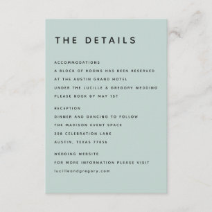 Modern Minimalistisk Redaktionell Versal Seafoam Tilläggskort